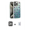 MARSİLYAN™- iPhone 15 Pro Max Kılıf Zirve Modern Prime - Siyah Bilvis 0.18mm Plus Cam Ekran Koruyucu + PVD Metal Kamera Lens - GI