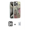 MARSİLYAN™- iPhone 15 Pro Max Kılıf Zirve Modern Prime - Siyah Bilvis 0.18mm Plus Cam Ekran Koruyucu + PVD Metal Kamera Lens - GS