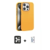 MARSİLYAN™- iPhone 15 Pro Max Kılıf Zirve Modern Prime - Siyah Bilvis 0.18mm Plus Cam Ekran Koruyucu + PVD Metal Kamera Lens - GI