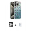 MARSİLYAN™- iPhone 15 Pro Max Kılıf Zirve Modern Prime - Siyah Bilvis 0.18mm Plus Cam Ekran Koruyucu + PVD Metal Kamera Lens - GS