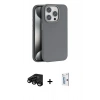 MARSİLYAN™- iPhone 15 Pro Max Kılıf Zirve Modern Prime - Siyah Bilvis 0.18mm Plus Cam Ekran Koruyucu + Raze Metal Kamera Lens - SH