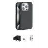 MARSİLYAN™- iPhone 15 Pro Max Kılıf Zirve Modern Prime - Siyah Bilvis 0.18mm Plus Cam Ekran Koruyucu + Raze Metal Kamera Lens - SH