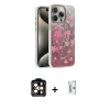 MARSİLYAN™- iPhone 15 Pro Max Kılıf Zirve Modern Prime - Siyah Bilvis 0.18mm Plus Cam Ekran Koruyucu + Turuncu PVD Metal Kamera Lens