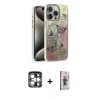 MARSİLYAN™- iPhone 15 Pro Max Kılıf Zirve Modern Prime - Siyah Bilvis 3D Cam Ekran Koruyucu + PVD Metal Kamera Lens - GS