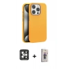 MARSİLYAN™- iPhone 15 Pro Max Kılıf Zirve Modern Prime - Siyah Bilvis 3D Cam Ekran Koruyucu + PVD Metal Kamera Lens - GI