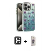 MARSİLYAN™- iPhone 15 Pro Max Kılıf Zirve Modern Prime - Siyah Bilvis 3D Cam Ekran Koruyucu + PVD Metal Kamera Lens - SH