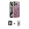 MARSİLYAN™- iPhone 15 Pro Max Kılıf Zirve Modern Prime - Siyah Bilvis 3D Cam Ekran Koruyucu + PVD Metal Kamera Lens - SH