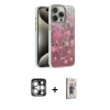 MARSİLYAN™- iPhone 15 Pro Max Kılıf Zirve Modern Prime - Siyah Bilvis 3D Cam Ekran Koruyucu + PVD Metal Kamera Lens - GS
