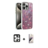 MARSİLYAN™- iPhone 15 Pro Max Kılıf Zirve Modern Prime - Siyah Bilvis 3D Mat Cam Ekran Koruyucu + PVD Metal Kamera Lens - GS