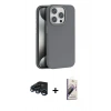MARSİLYAN™- iPhone 15 Pro Max Kılıf Zirve Modern Prime - Siyah Bilvis 3D Mat Cam Ekran Koruyucu + Raze Metal Kamera Lens - LT