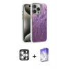 MARSİLYAN™- iPhone 15 Pro Max Kılıf Zirve Modern Prime - Siyah Bilvis 5in1 3D Magic Cam Ekran Koruyucu + PVD Metal Kamera Lens - GS