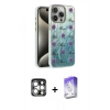 MARSİLYAN™- iPhone 15 Pro Max Kılıf Zirve Modern Prime - Siyah Bilvis 5in1 3D Magic Cam Ekran Koruyucu + PVD Metal Kamera Lens - GS