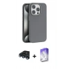 MARSİLYAN™- iPhone 15 Pro Max Kılıf Zirve Modern Prime - Siyah Bilvis 5in1 3D Magic Cam Ekran Koruyucu + Raze Metal Kamera Lens - LT