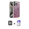 MARSİLYAN™- iPhone 15 Pro Max Kılıf Zirve Modern Prime - Siyah Bilvis 5in1 3D Magic Cam Ekran Koruyucu + PVD Metal Kamera Lens - GI