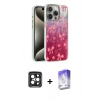 MARSİLYAN™- iPhone 15 Pro Max Kılıf Zirve Modern Prime - Siyah Bilvis 5in1 3D Magic Cam Ekran Koruyucu + PVD Metal Kamera Lens - SH