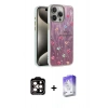 MARSİLYAN™- iPhone 15 Pro Max Kılıf Zirve Modern Prime - Siyah Bilvis 5in1 3D Magic Cam Ekran Koruyucu + PVD Metal Kamera Lens - TU