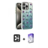 MARSİLYAN™- iPhone 15 Pro Max Kılıf Zirve Modern Prime - Siyah Bilvis 5in1 3D Magic Cam Ekran Koruyucu + PVD Metal Kamera Lens - SH