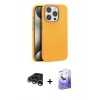 MARSİLYAN™- iPhone 15 Pro Max Kılıf Zirve Modern Prime - Siyah Bilvis 5in1 5D Magic Hayalet Cam Ekran Koruyucu + Gümüş Raze Metal Kamera Lens