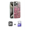 MARSİLYAN™- iPhone 15 Pro Max Kılıf Zirve Modern Prime - Siyah Bilvis 5in1 5D Magic Hayalet Cam Ekran Koruyucu + PVD Metal Kamera Lens - GI