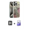 MARSİLYAN™- iPhone 15 Pro Max Kılıf Zirve Modern Prime - Siyah Bilvis 5in1 5D Magic Hayalet Cam Ekran Koruyucu + PVD Metal Kamera Lens - GI
