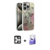 MARSİLYAN™- iPhone 15 Pro Max Kılıf Zirve Modern Prime - Siyah Bilvis 5in1 5D Magic Hayalet Cam Ekran Koruyucu + PVD Metal Kamera Lens - GS