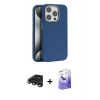 MARSİLYAN™- iPhone 15 Pro Max Kılıf Zirve Modern Prime - Siyah Bilvis 5in1 5D Magic Hayalet Cam Ekran Koruyucu + Titanyum Gri Raze Metal Kamera Lens