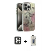 MARSİLYAN™- iPhone 15 Pro Max Kılıf Zirve Modern Prime - Siyah Bilvis Hayalet Cam Ekran Koruyucu + PVD Metal Kamera Lens - GI