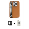 MARSİLYAN™- iPhone 15 Pro Max Kılıf Zirve Modern Prime - Siyah Bilvis Hayalet Cam Ekran Koruyucu + PVD Metal Kamera Lens - GI