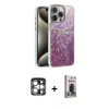 MARSİLYAN™- iPhone 15 Pro Max Kılıf Zirve Modern Prime - Siyah Bilvis Hayalet Cam Ekran Koruyucu + PVD Metal Kamera Lens - GS