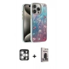 MARSİLYAN™- iPhone 15 Pro Max Kılıf Zirve Modern Prime - Siyah Bilvis Hayalet Cam Ekran Koruyucu + PVD Metal Kamera Lens - GS