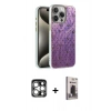 MARSİLYAN™- iPhone 15 Pro Max Kılıf Zirve Modern Prime - Siyah Bilvis Hayalet Cam Ekran Koruyucu + PVD Metal Kamera Lens - GS