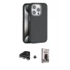 MARSİLYAN™- iPhone 15 Pro Max Kılıf Zirve Modern Prime - Siyah Bilvis Hayalet Cam Ekran Koruyucu + Raze Metal Kamera Lens - GS