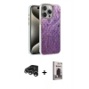MARSİLYAN™- iPhone 15 Pro Max Kılıf Zirve Modern Prime - Siyah Bilvis Hayalet Cam Ekran Koruyucu + Raze Metal Kamera Lens - GS