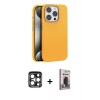 MARSİLYAN™- iPhone 15 Pro Max Kılıf Zirve Modern Prime - Siyah Bilvis Hayalet Cam Ekran Koruyucu + PVD Metal Kamera Lens - LT