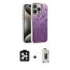 MARSİLYAN™- iPhone 15 Pro Max Kılıf Zirve Modern Prime - Siyah Bilvis Hayalet Cam Ekran Koruyucu + PVD Metal Kamera Lens - TU