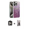 MARSİLYAN™- iPhone 15 Pro Max Kılıf Zirve Modern Prime - Siyah Bilvis Hayalet Cam Ekran Koruyucu + PVD Metal Kamera Lens - TU