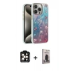 MARSİLYAN™- iPhone 15 Pro Max Kılıf Zirve Modern Prime - Siyah Bilvis Hayalet Cam Ekran Koruyucu + PVD Metal Kamera Lens - TU