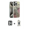 MARSİLYAN™- iPhone 15 Pro Max Kılıf Zirve Modern Prime - Siyah Bilvis Hayalet Cam Ekran Koruyucu + PVD Metal Kamera Lens - LT
