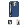MARSİLYAN™- iPhone 15 Pro Max Kılıf Zirve Modern Prime - Siyah Bilvis Hayalet Cam Ekran Koruyucu + PVD Metal Kamera Lens - GI