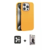 MARSİLYAN™- iPhone 15 Pro Max Kılıf Zirve Modern Prime - Siyah Bilvis Hayalet Cam Ekran Koruyucu + PVD Metal Kamera Lens - GI