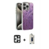 MARSİLYAN™- iPhone 15 Pro Max Kılıf Zirve Modern Prime - Siyah Bilvis Hayalet Cam Ekran Koruyucu + PVD Metal Kamera Lens - LT