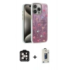 MARSİLYAN™- iPhone 15 Pro Max Kılıf Zirve Modern Prime - Siyah Bilvis Hayalet Cam Ekran Koruyucu + PVD Metal Kamera Lens - TU