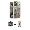 MARSİLYAN™- iPhone 15 Pro Max Kılıf Zirve Modern Prime - Siyah Bilvis Hayalet Cam Ekran Koruyucu + PVD Metal Kamera Lens - TU