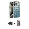 MARSİLYAN™- iPhone 15 Pro Max Kılıf Zirve Modern Prime - Siyah Bilvis Hayalet Cam Ekran Koruyucu + Raze Metal Kamera Lens - TMGI