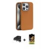MARSİLYAN™- iPhone 15 Pro Max Kılıf Zirve Modern Prime - Siyah Buffer Cam Ekran Koruyucu + Gümüş Raze Metal Kamera Lens