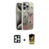 MARSİLYAN™- iPhone 15 Pro Max Kılıf Zirve Modern Prime - Siyah Buffer Cam Ekran Koruyucu + Lacivert PVD Metal Kamera Lens