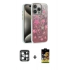 MARSİLYAN™- iPhone 15 Pro Max Kılıf Zirve Modern Prime - Siyah Buffer Cam Ekran Koruyucu + Lacivert PVD Metal Kamera Lens