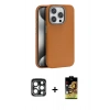 MARSİLYAN™- iPhone 15 Pro Max Kılıf Zirve Modern Prime - Siyah Buffer Cam Ekran Koruyucu + PVD Metal Kamera Lens - LT