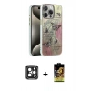 MARSİLYAN™- iPhone 15 Pro Max Kılıf Zirve Modern Prime - Siyah Buffer Cam Ekran Koruyucu + PVD Metal Kamera Lens - SH