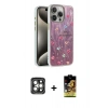 MARSİLYAN™- iPhone 15 Pro Max Kılıf Zirve Modern Prime - Siyah Buffer Cam Ekran Koruyucu + PVD Metal Kamera Lens - GI
